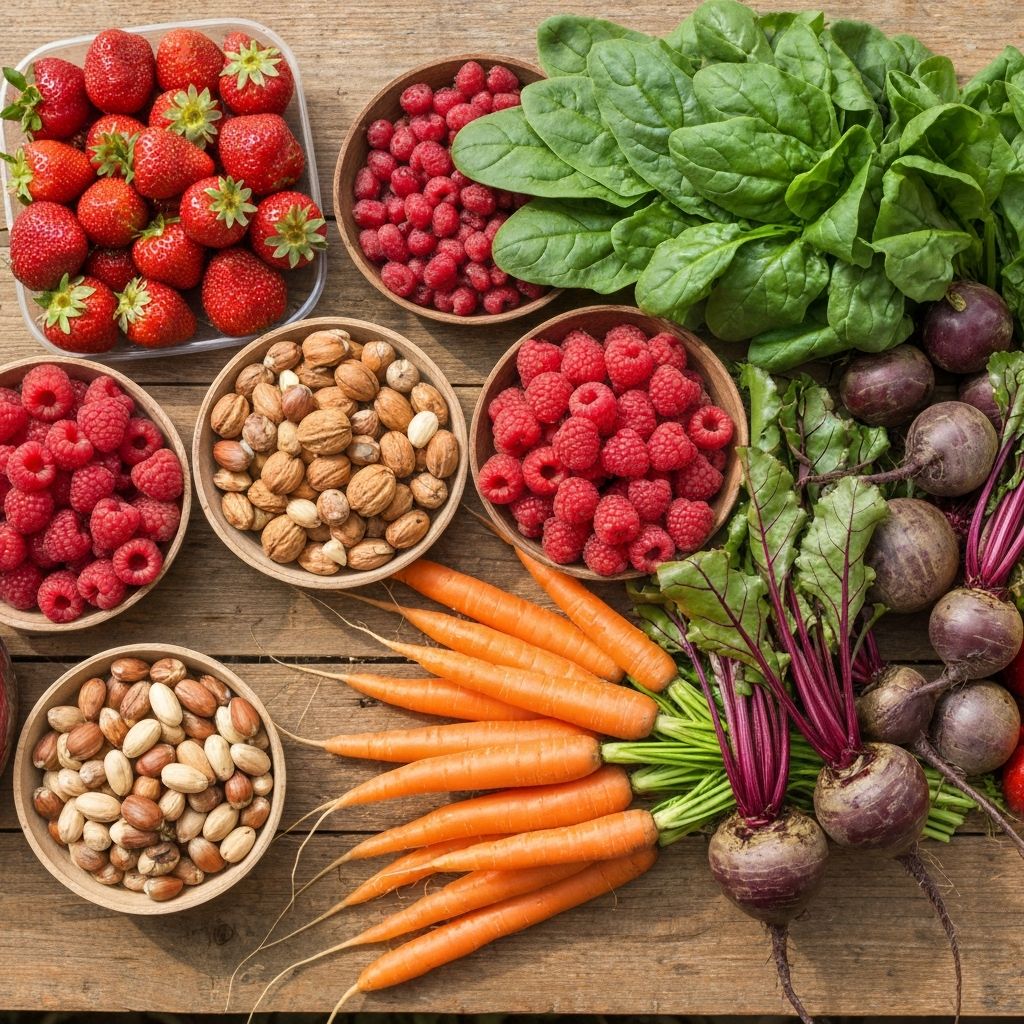 Fresh Polish vegetables and fruits on farm table